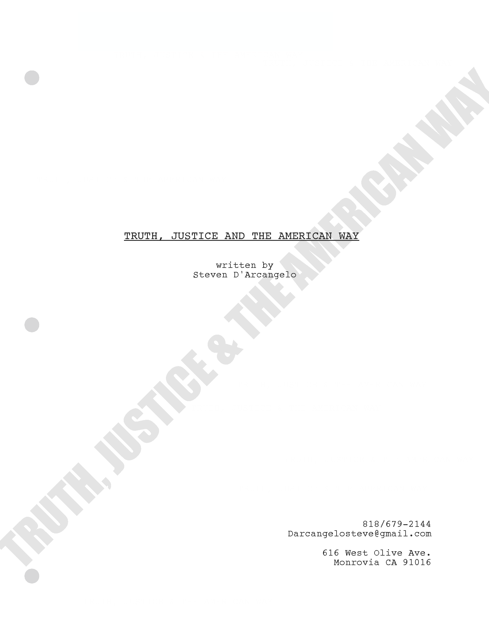  Truth Justice & The American Way, title page